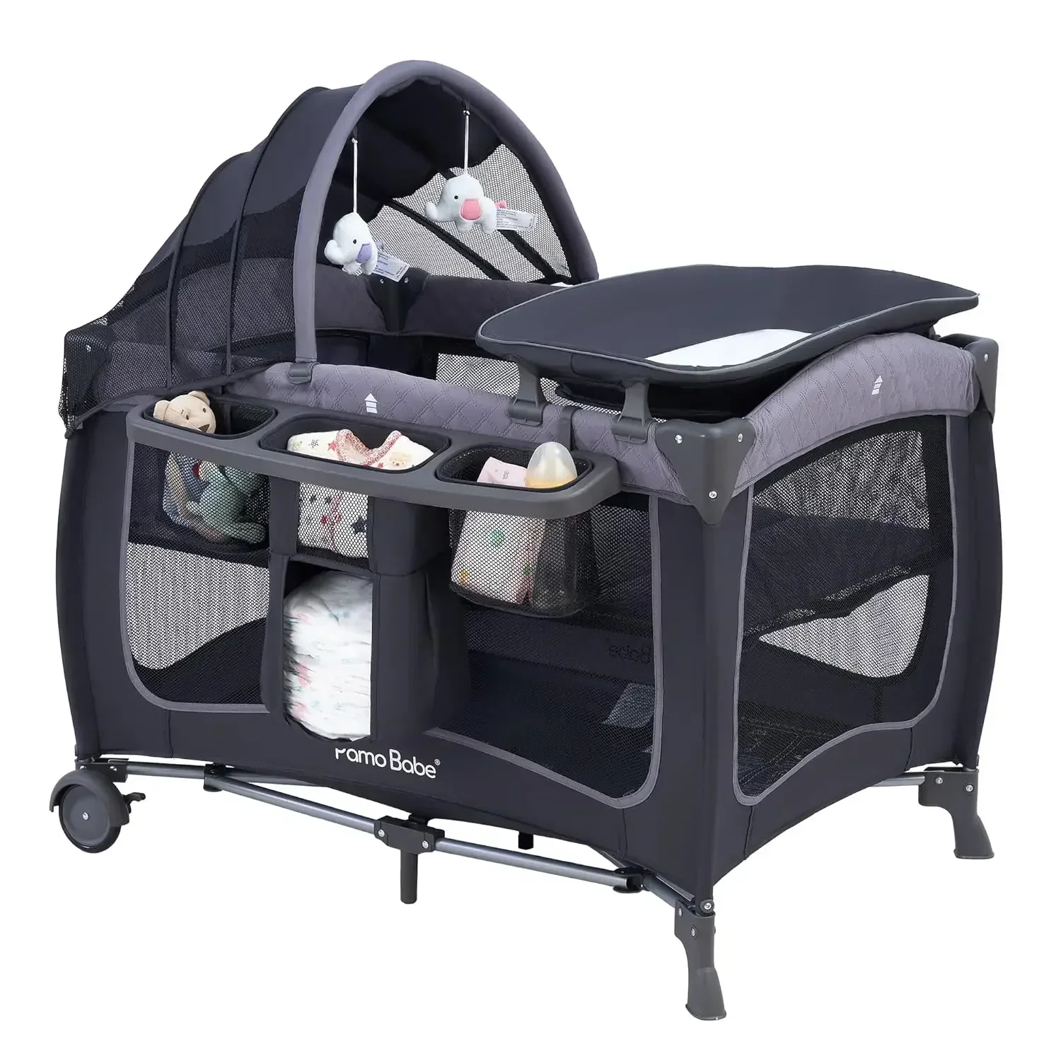 Baby Playard with Canopy, Portable Crib with Changing Table
Baby Playard with Canopy, Portable Crib with Changing Table