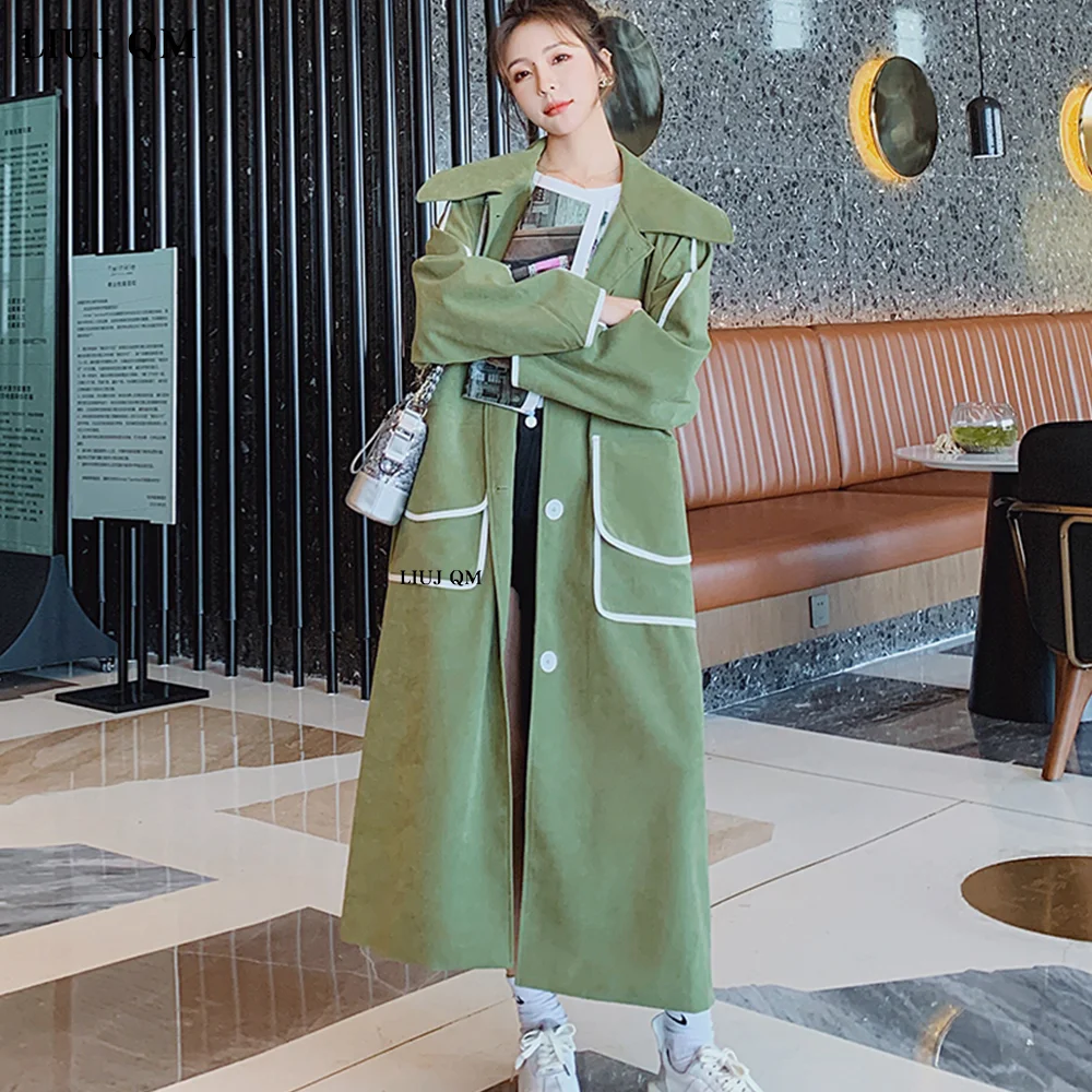 Green Long Trench Coat Turn-down Collar Long Sleeve Big Size Women Overcoats 2023 Spring Fall Fashion Ladies Windbreaker Outwear
Green Long Trench Coat Turn-down Collar Long Sleeve Big Size Women Overcoats 2023 Spring Fall Fashion Ladies Windbreaker Outwear
