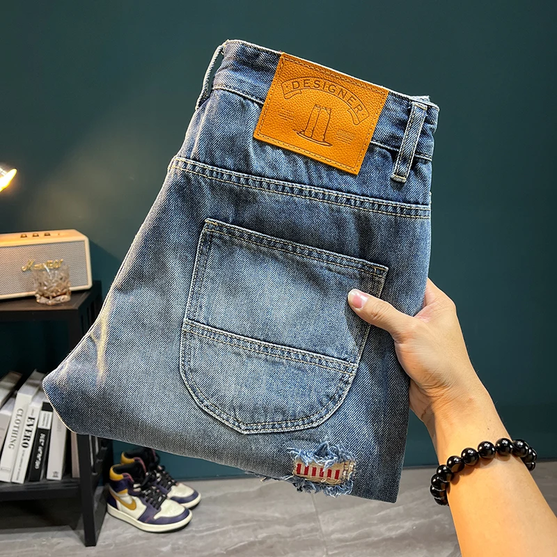 TC3030 Summer high street patch stretch denim shorts broken holes printed male tide Slim patch high-end trend in trousers
TC3030 Summer high street patch stretch denim shorts broken holes printed male tide Slim patch high-end trend in trousers