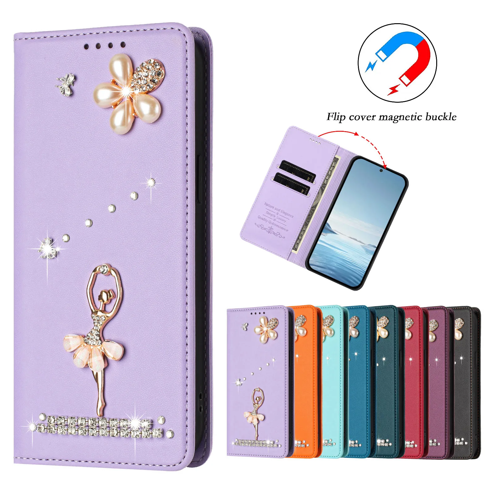 Rhinestone Phone Case for iPhone 17 Pro Max 16 Plus 15 14 Pro Max 13 12 11 Pro Max 8 Plus Bling Girl Flip Wallet Cases Cover
Rhinestone Phone Case for iPhone 17 Pro Max 16 Plus 15 14 Pro Max 13 12 11 Pro Max 8 Plus Bling Girl Flip Wallet Cases Cover