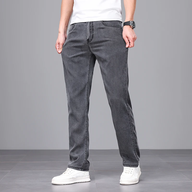 2026 Summer Men's Lightweight Lyocell Straight Leg Jeans High Quality Clothing Business casual young men's thin denim pants
2026 Summer Men's Lightweight Lyocell Straight Leg Jeans High Quality Clothing Business casual young men's thin denim pants