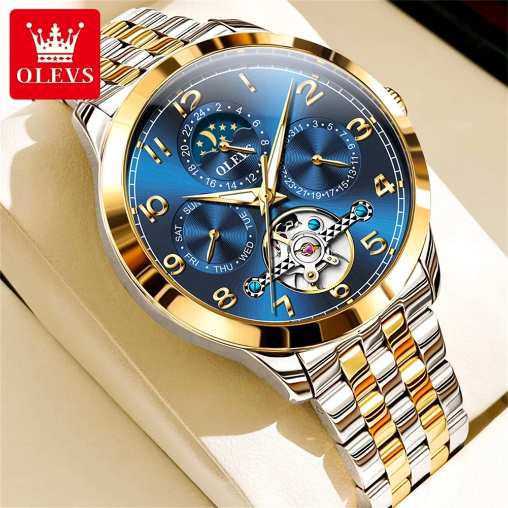 OLEVS 7018 Hollow Flywheel Men's Watch Multi functional Original Moon Phase Waterproof Watch Digital Luxury Sports Men Watch
OLEVS 7018 Hollow Flywheel Men's Watch Multi functional Original Moon Phase Waterproof Watch Digital Luxury Sports Men Watch