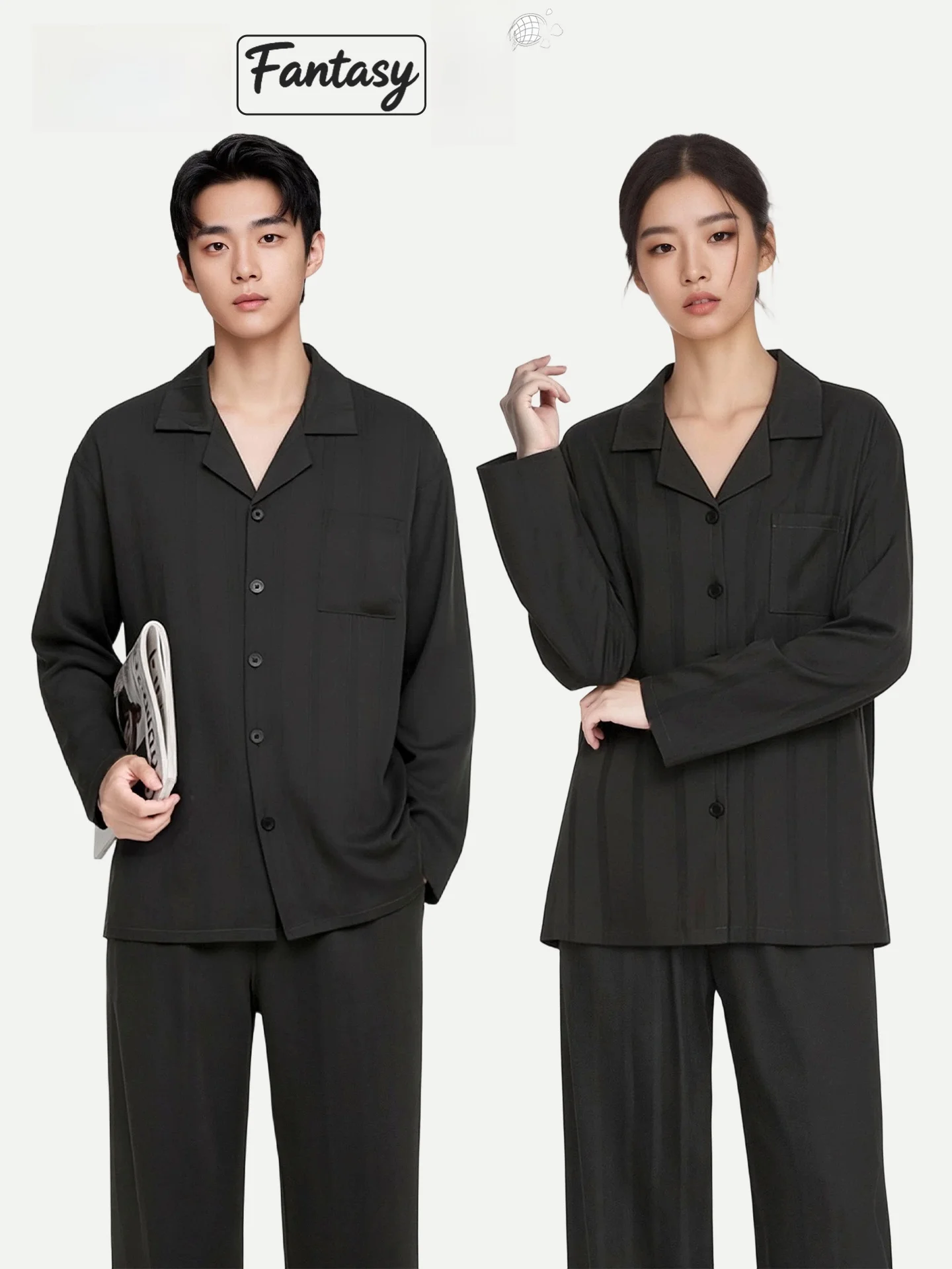 PinkBread Dark Stripe Couple Sleepwear Silk Long Sleeve Spring Autumn Slimming Wearable at Home Comfortable Home Clothes
PinkBread Dark Stripe Couple Sleepwear Silk Long Sleeve Spring Autumn Slimming Wearable at Home Comfortable Home Clothes