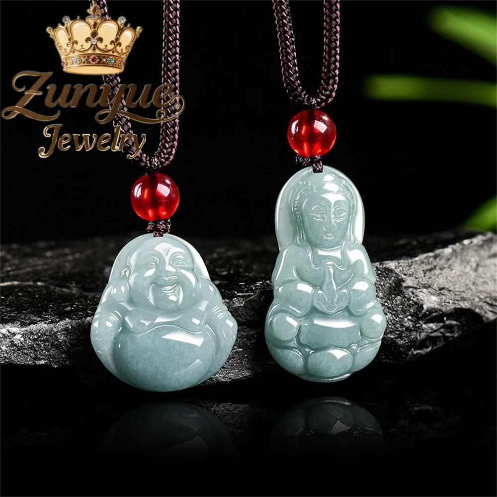 Natural A-Grade Jadeite Blue Water Guanyin Buddha Statue Pendant Jewelry, Ice-Type Jade Fashion Jewelry Exquisite Charms Elegant 
Natural A-Grade Jadeite Blue Water Guanyin Buddha Statue Pendant Jewelry, Ice-Type Jade Fashion Jewelry Exquisite Charms Elegant