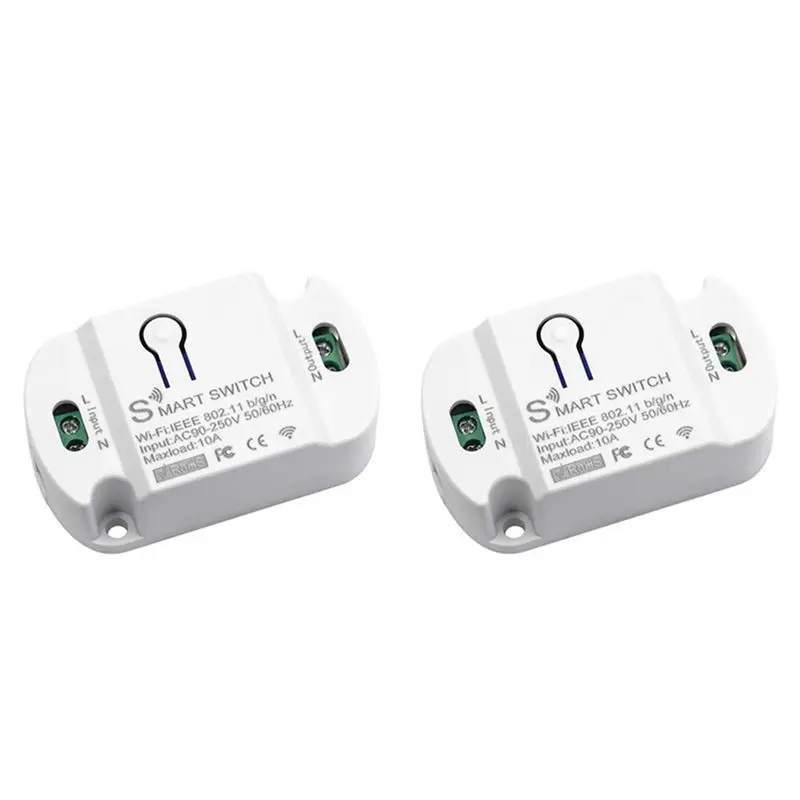 AA08-2X Tuya Wifi Smart Switch 10A Wireless Timer Smart Home LED Light Smart Life APP Voice Control Automation Module
AA08-2X Tuya Wifi Smart Switch 10A Wireless Timer Smart Home LED Light Smart Life APP Voice Control Automation Module