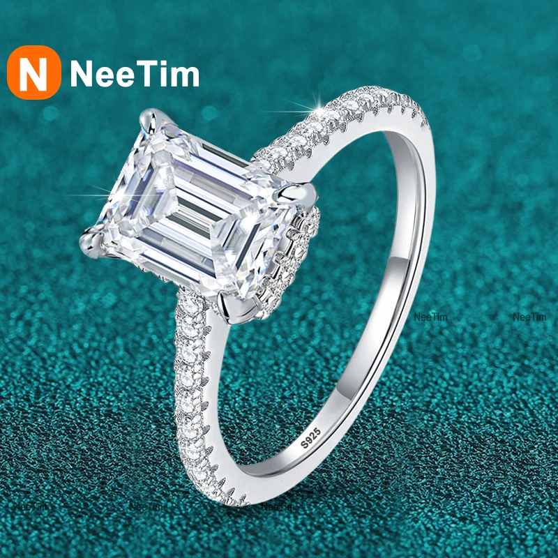 NeeTim 1ct 2ct 3ct Emerald Cut Moissanite Rings for Women 925 Sterling Silver Lab Diamond Wedding Engagement Ring Gemstone Band
NeeTim 1ct 2ct 3ct Emerald Cut Moissanite Rings for Women 925 Sterling Silver Lab Diamond Wedding Engagement Ring Gemstone Band