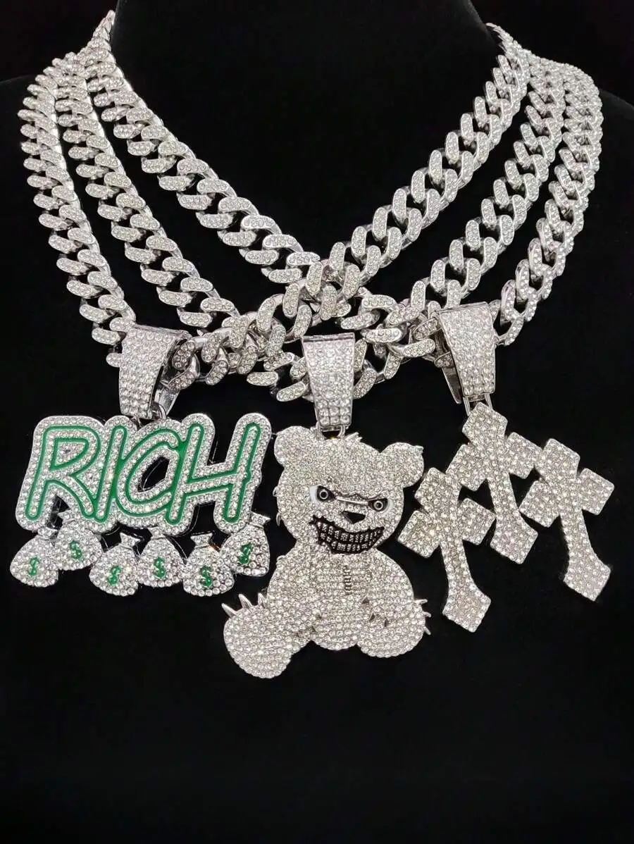 Hip Hop Pendant Necklace Unisex 3 Styles Street Fashion Jewelry
Hip Hop Pendant Necklace Unisex 3 Styles Street Fashion Jewelry