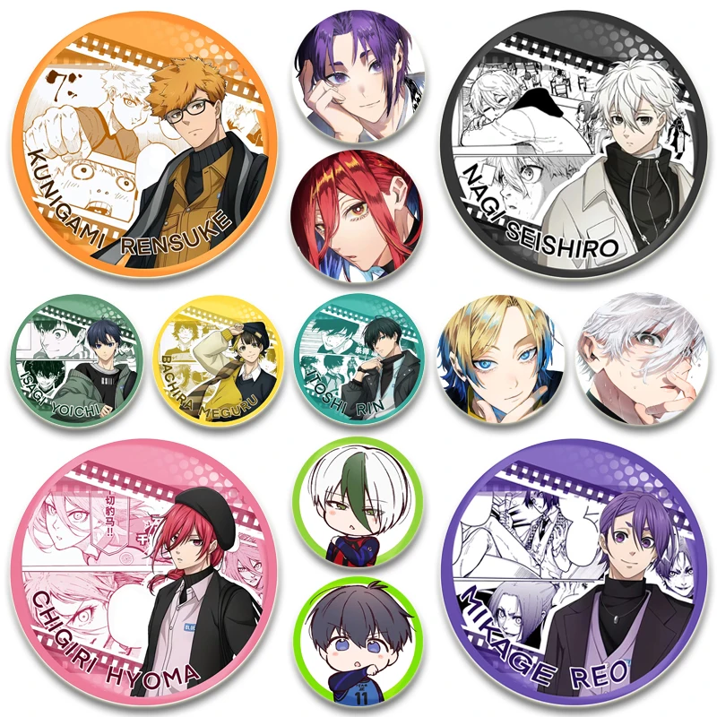 Anime Blue Lock Brooches Isagi Yoichi Rensuke Kunigami Chigiri Hyoma Bachira Meguru Cartoon Badge Pins for Bag Accessories Gifts
Anime Blue Lock Brooches Isagi Yoichi Rensuke Kunigami Chigiri Hyoma Bachira Meguru Cartoon Badge Pins for Bag Accessories Gifts