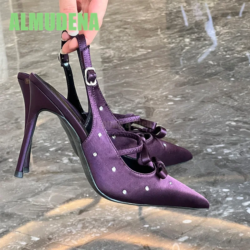 Water Diamond Satin High Heels Women's Spring New Style Butterfly Knot Fine Heel Pointed Sandals Back Air Sexy Banquet Shoes
Water Diamond Satin High Heels Women's Spring New Style Butterfly Knot Fine Heel Pointed Sandals Back Air Sexy Banquet Shoes