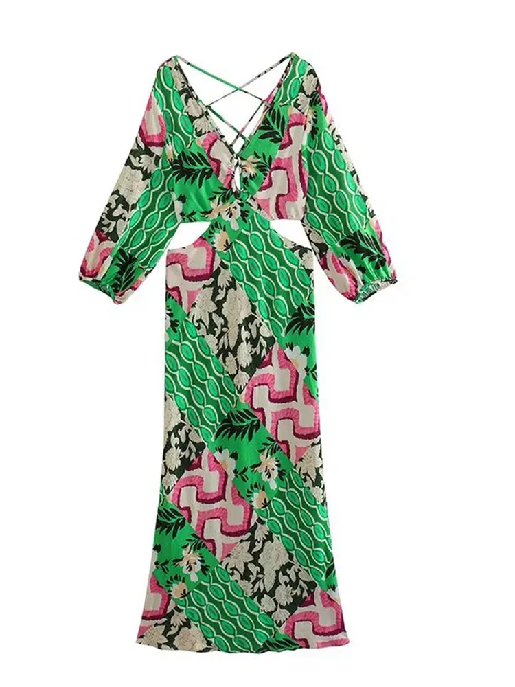 Women New Chic Fashion opening design Linen printed Midi Dress Long Sleeve Lace up Female Dresses Vestidos Mujer 7920/487
Women New Chic Fashion opening design Linen printed Midi Dress Long Sleeve Lace up Female Dresses Vestidos Mujer 7920/487
