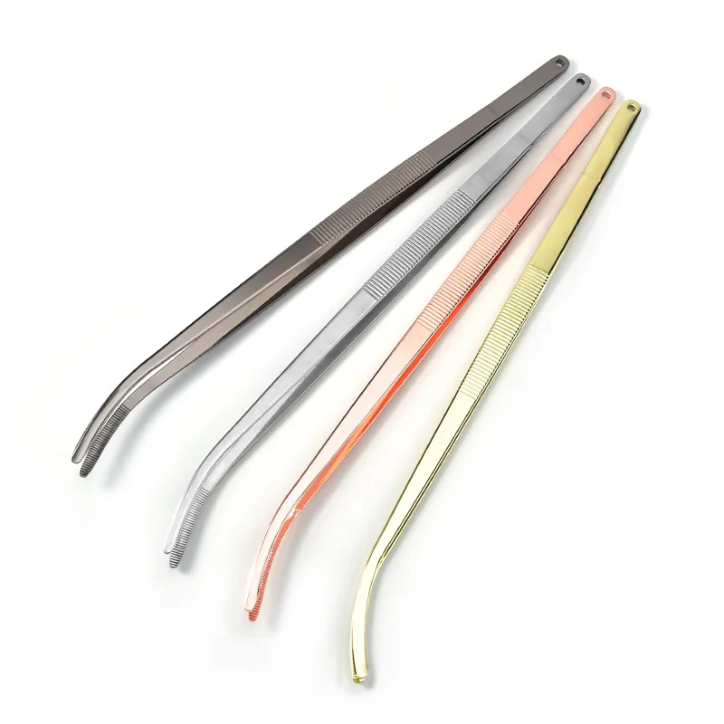 30cm Bent Silver/Copper/Gold/Black Stainless Steel Kitchen & Bar Tweezer Food Tongs Kitchen Cooking Medical Tweezers
30cm Bent Silver/Copper/Gold/Black Stainless Steel Kitchen & Bar Tweezer Food Tongs Kitchen Cooking Medical Tweezers