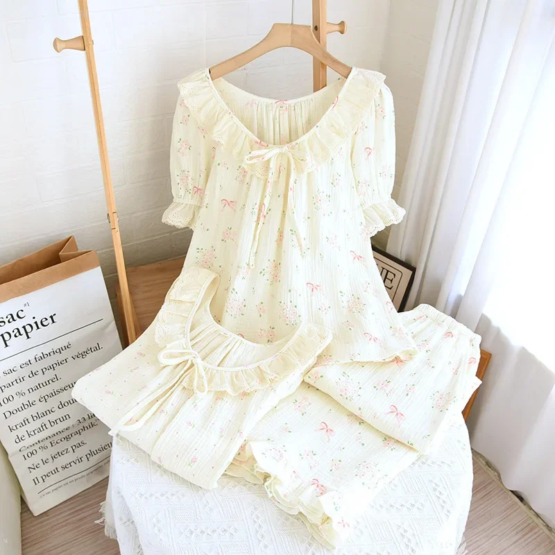 Хлопковая одежда для сна, женская милая и милая домашняя одежда, кружевные весенне-летние длинные брюки с v-образным вырезом, пижамный костюм
Хлопковая одежда для сна, женская милая и милая домашняя одежда, кружевные весенне-летние длинные брюки с v-образным вырезом, пижамный костюм