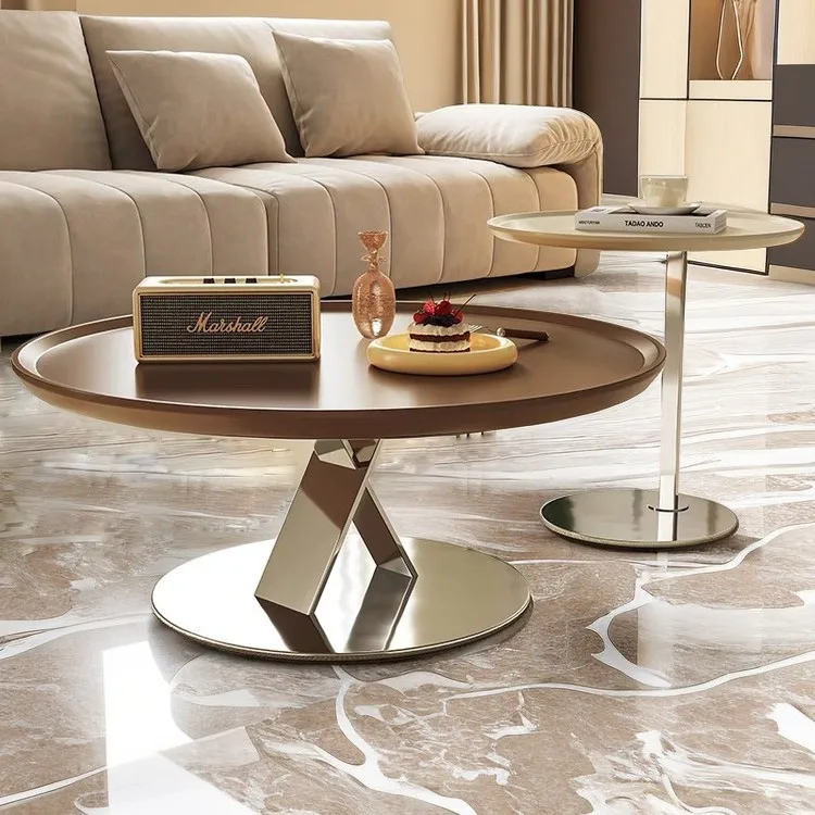 French round light luxury , living room stainless steel edge table, household cream wind minimalist creative designer tea table
French round light luxury , living room stainless steel edge table, household cream wind minimalist creative designer tea table