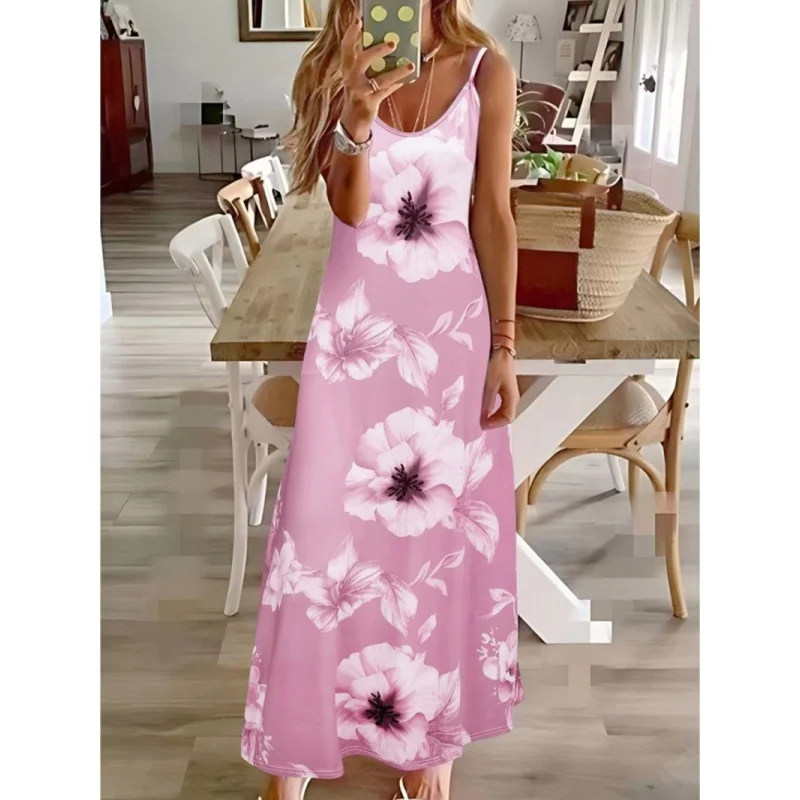 Pink Design Sense European and American Summer New Vintage Print Dress for Women
Pink Design Sense European and American Summer New Vintage Print Dress for Women