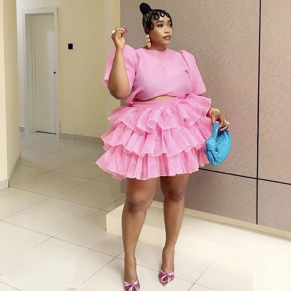 Pink African Women Party Skirts Elastic Waist Tiered Cake Skirts For Women Above Knee Mini Evening Formal Skirt
Pink African Women Party Skirts Elastic Waist Tiered Cake Skirts For Women Above Knee Mini Evening Formal Skirt
