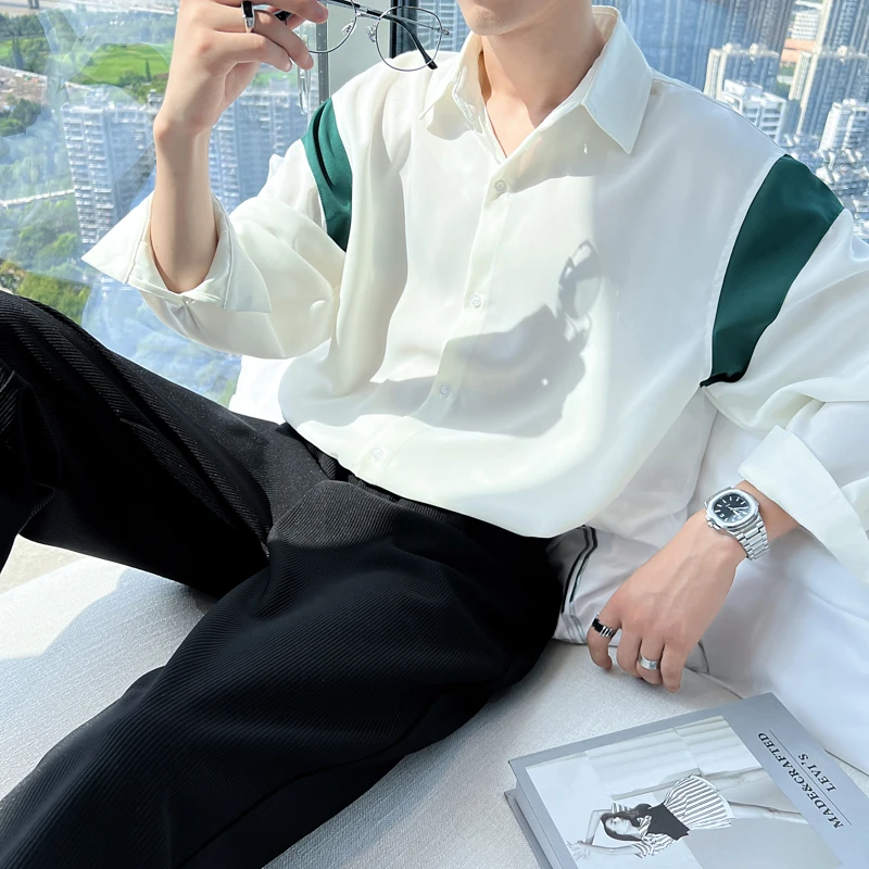 Briti Sle Men's Long Sve irt Draped Neapolitan Jaet Youthful Ele Faionable Autumn Spring High End Feeling
Briti Sle Men's Long Sve irt Draped Neapolitan Jaet Youthful Ele Faionable Autumn Spring High End Feeling