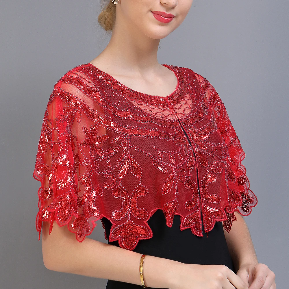 New Women's Vintage 1920s Embroidery Mesh Shawl Beaded Sequin Bolero Flapper Evening Cape Great Gatsby Party Cover Up for Dress
New Women's Vintage 1920s Embroidery Mesh Shawl Beaded Sequin Bolero Flapper Evening Cape Great Gatsby Party Cover Up for Dress