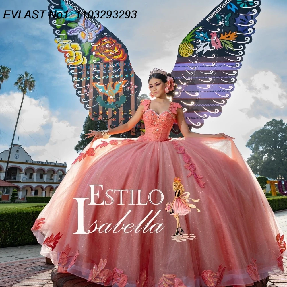 EVLAST Customized Luxury Pink Quinceanera Dress Ball Gown 3D Lace Applique Beading Mexican Sweet 16 Vestido De 15 Anos E1Q184
EVLAST Customized Luxury Pink Quinceanera Dress Ball Gown 3D Lace Applique Beading Mexican Sweet 16 Vestido De 15 Anos E1Q184