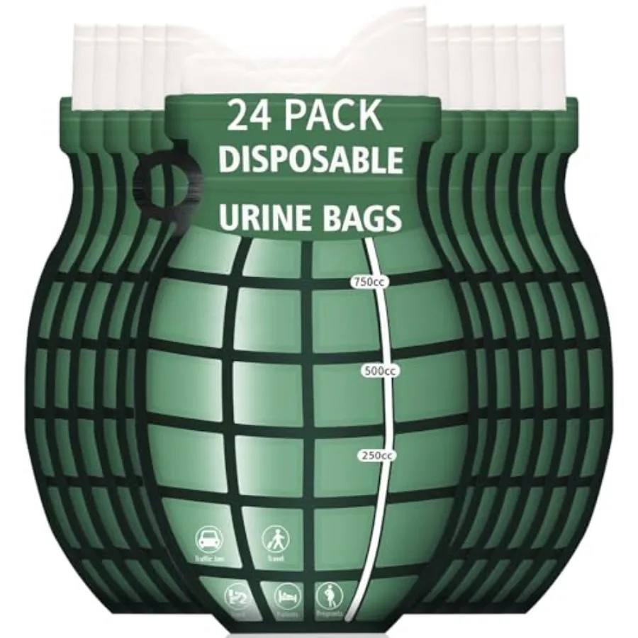 Disposable Urine Bag, 24 PCS Pee Bags for Travel for Women/Men, 800ML Emergency Portable Urinal Bag and Vomit Bags, Unisex Urin
Disposable Urine Bag, 24 PCS Pee Bags for Travel for Women/Men, 800ML Emergency Portable Urinal Bag and Vomit Bags, Unisex Urin