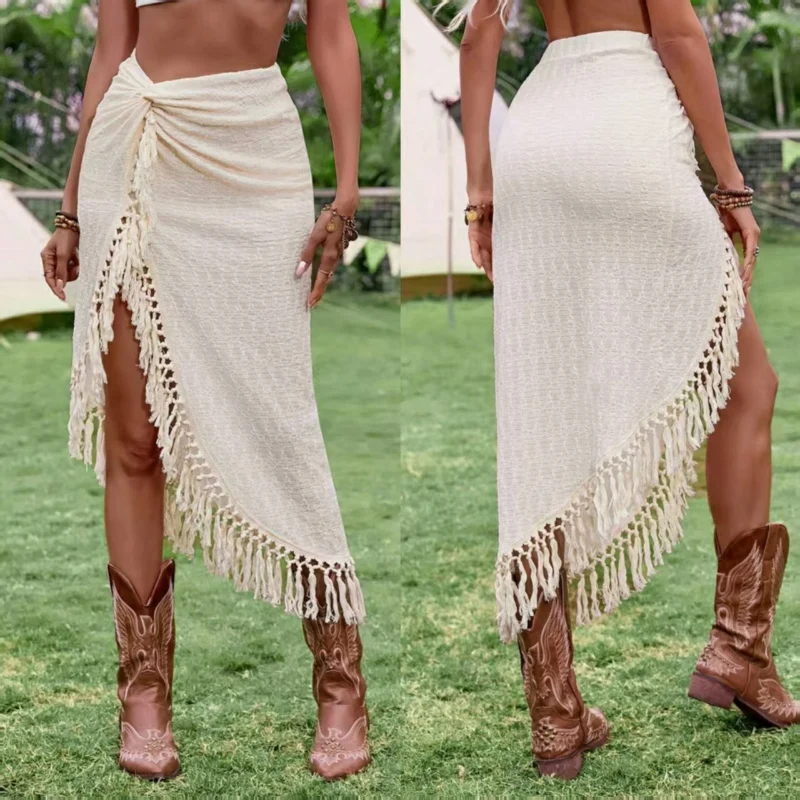 Сексуальная асимметричная юбка с кисточками, женская длинная юбка для пляжного отдыха, юбки для отдыха, летняя женская одежда
Сексуальная асимметричная юбка с кисточками, женская длинная юбка для пляжного отдыха, юбки для отдыха, летняя женская одежда