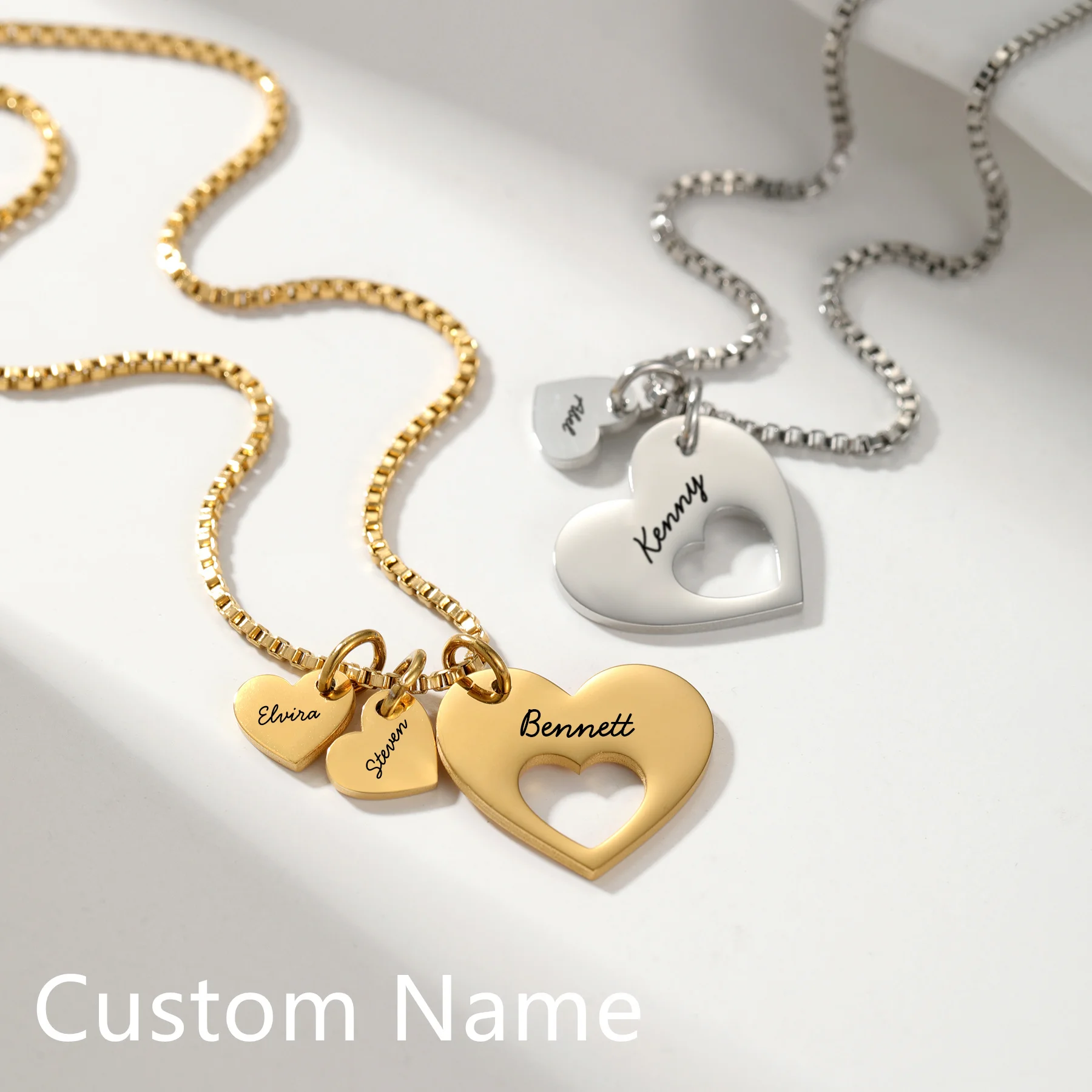 Custom Heart Shaped Pendant Necklace Personalized Multi Name Engraving Hollow Out Design Jewelry Family Name Necklaces Christmas
Custom Heart Shaped Pendant Necklace Personalized Multi Name Engraving Hollow Out Design Jewelry Family Name Necklaces Christmas