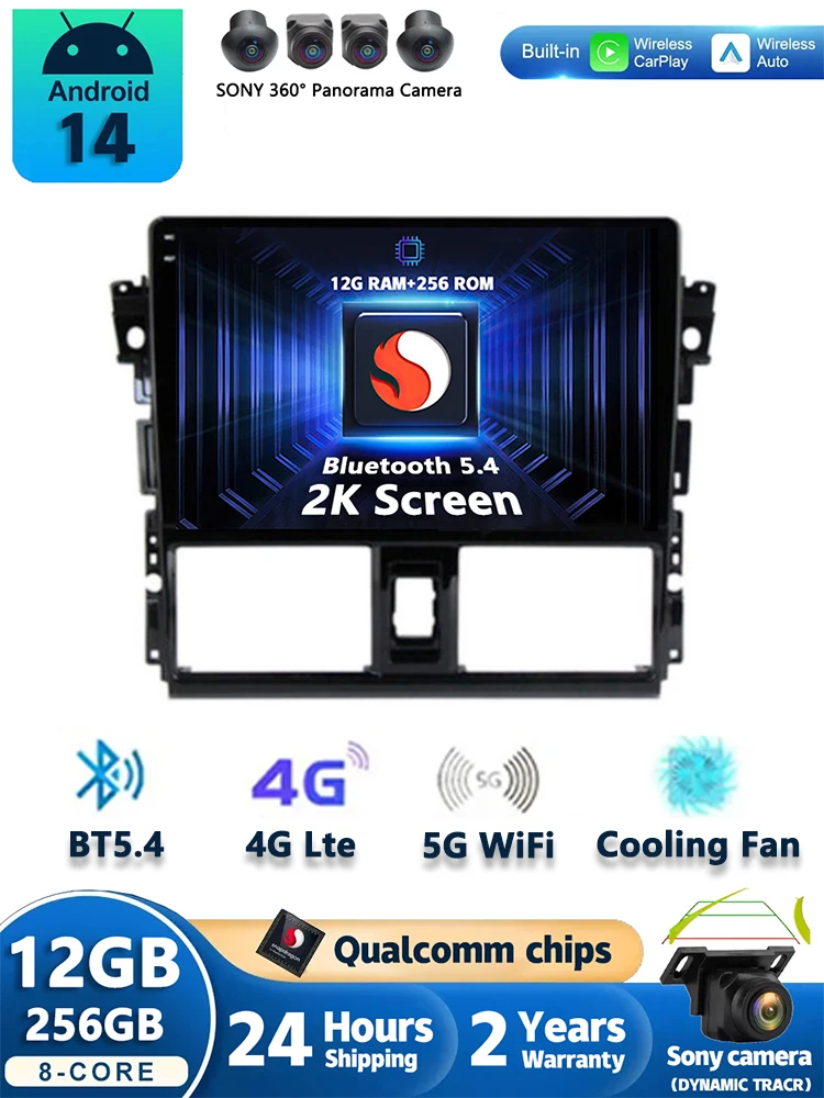 Android 14 Carplay Auto Car Radio For Toyota Vios Yaris 2013 2014 2015 2016 Navigation GPS Multimedia Player video Stereo 4G BT
Android 14 Carplay Auto Car Radio For Toyota Vios Yaris 2013 2014 2015 2016 Navigation GPS Multimedia Player video Stereo 4G BT