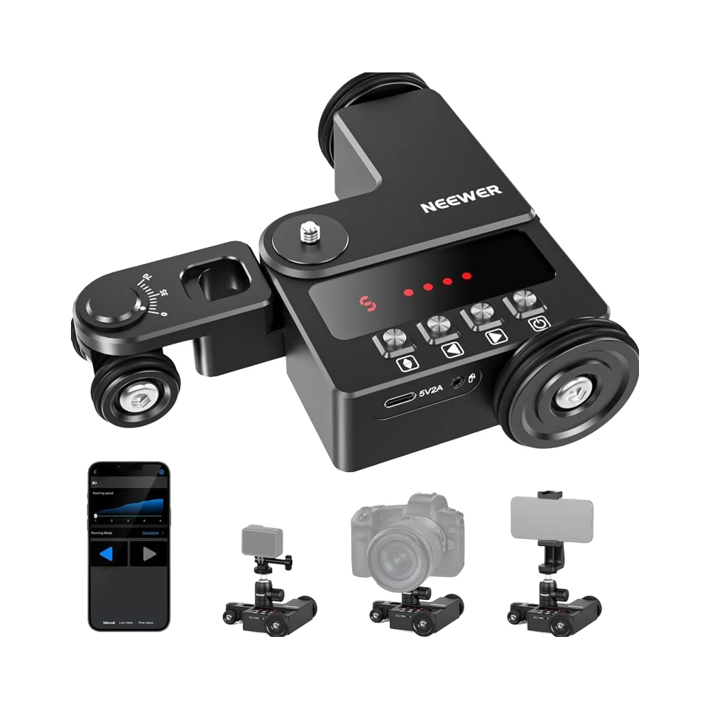 Neewer DL200 Electric Camera Cart With Ultra-Quiet Motor Application Control Compatible Camera Accessories
Neewer DL200 Electric Camera Cart With Ultra-Quiet Motor Application Control Compatible Camera Accessories