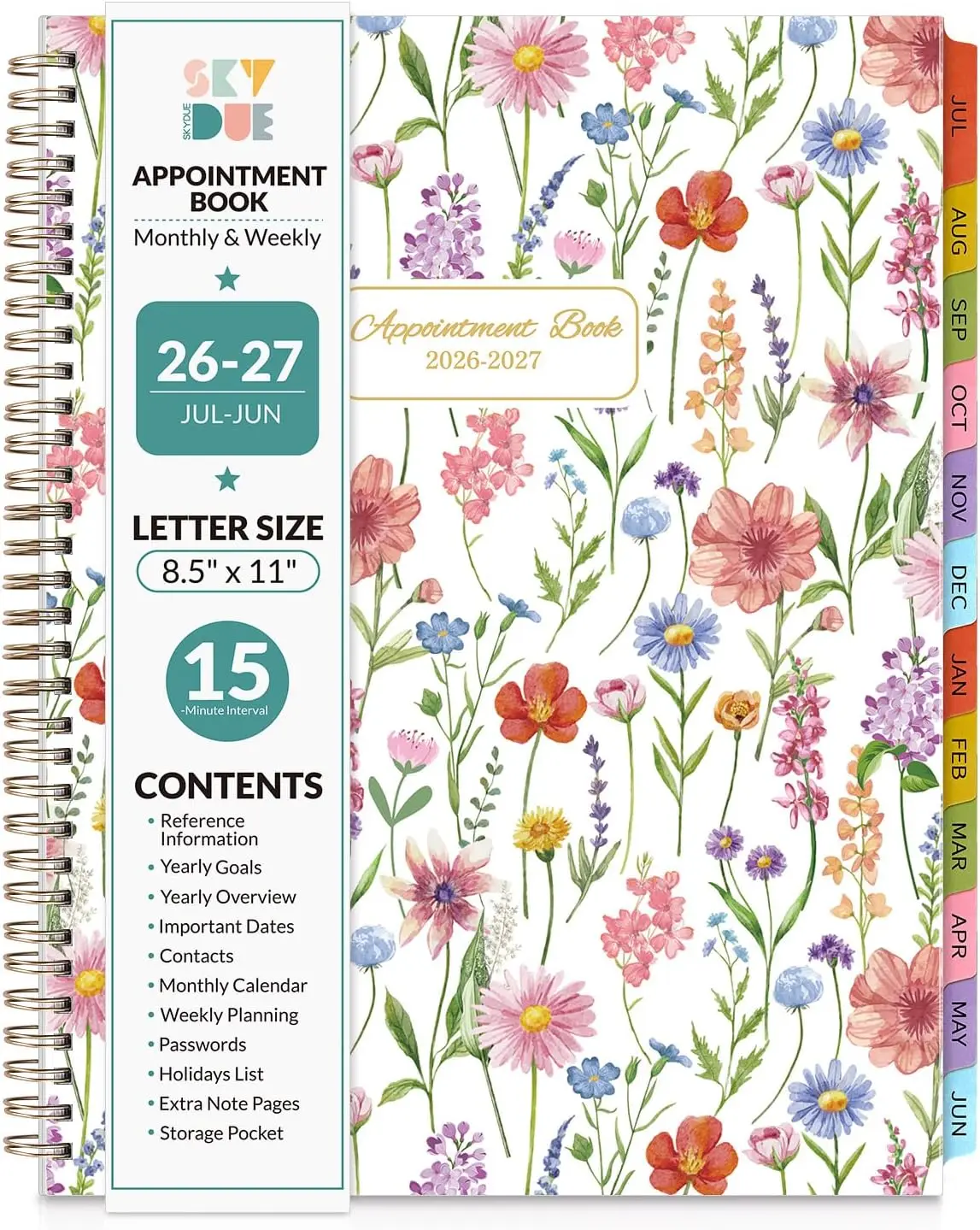 Academic Hourly Planner July 2026 - June 2027, 8.5"x11" Weekly & Monthly Schedule with 15-Minute Intervals, White Floral Design
Academic Hourly Planner July 2026 - June 2027, 8.5"x11" Weekly & Monthly Schedule with 15-Minute Intervals, White Floral Design