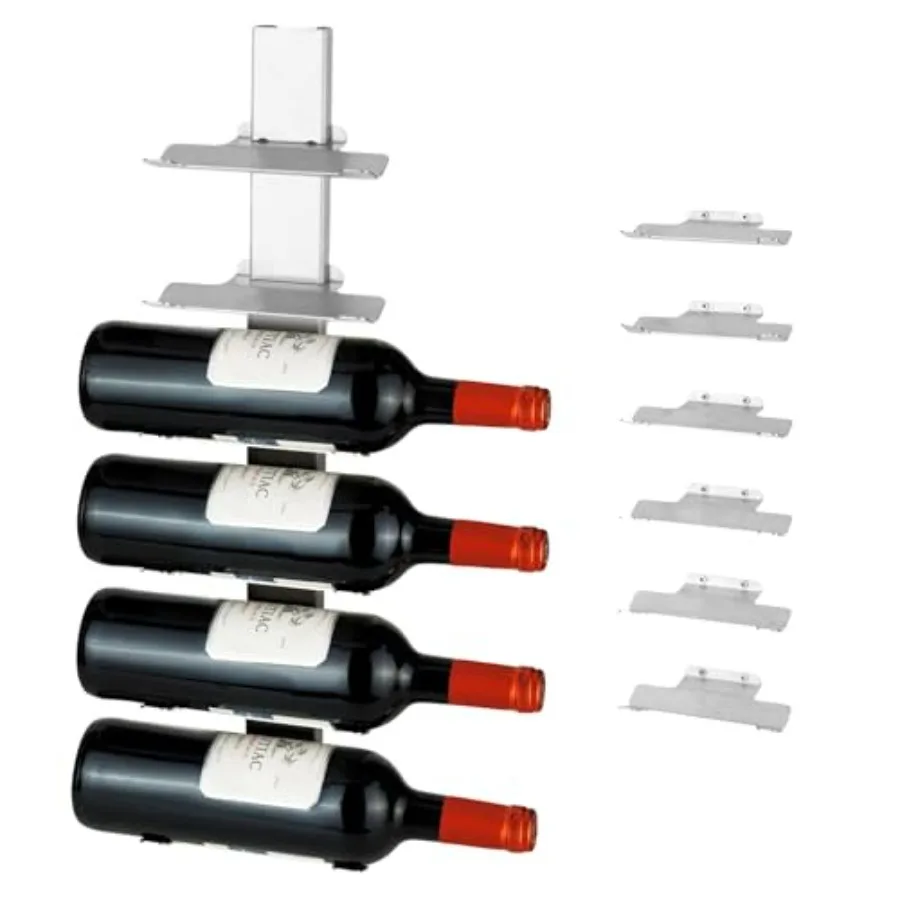 Stainless Steel Wall Mounted Wine Rack - 6 Bottle Wine Storage Solution with Detachable Design and Modern Floating Design - Stu
Stainless Steel Wall Mounted Wine Rack - 6 Bottle Wine Storage Solution with Detachable Design and Modern Floating Design - Stu