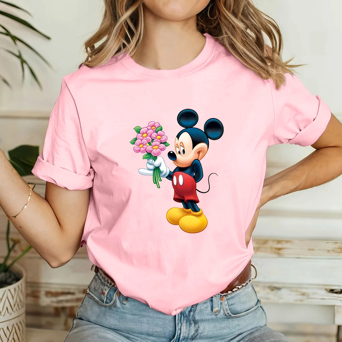 Disney Mickey Mouse Print Cartoon T-shirts Tops For Women Lady S-2XL Summer Female T-shirts O-neck Hot Tees T-shirts
Disney Mickey Mouse Print Cartoon T-shirts Tops For Women Lady S-2XL Summer Female T-shirts O-neck Hot Tees T-shirts