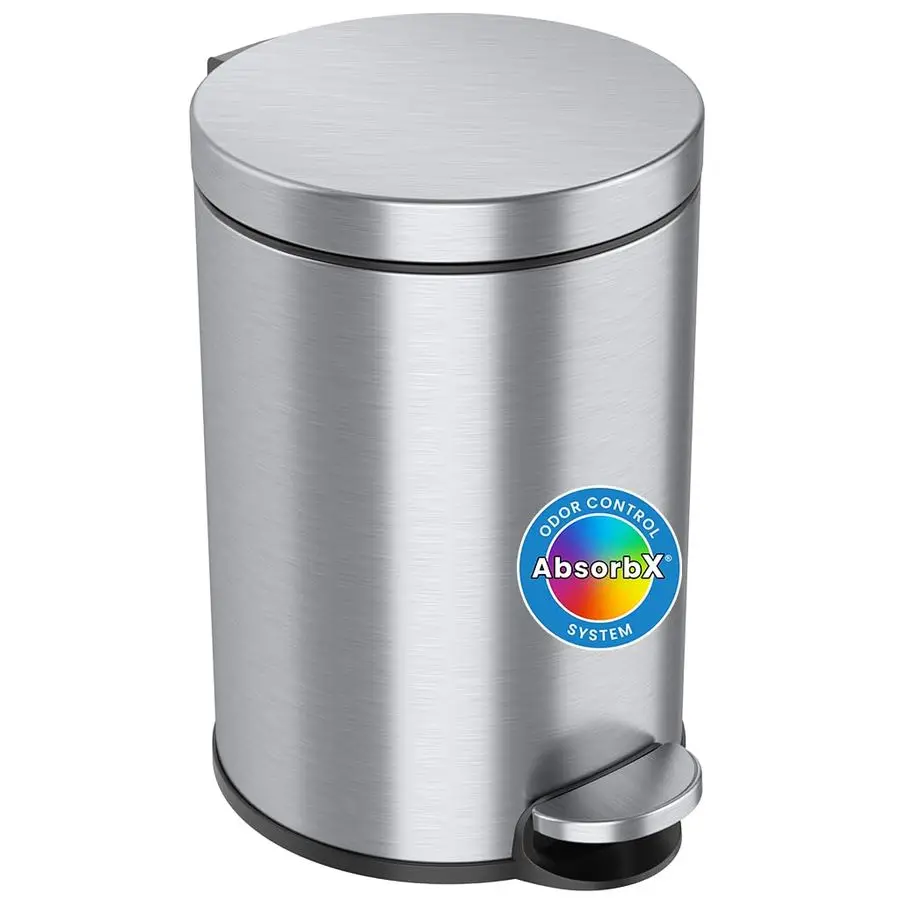 SoftStep 3.2 Gallon Small Round Bathroom Step Trash Can with Removable Inner Bucket and AbsorbX Deodorizer, Stainless Steel, 12
SoftStep 3.2 Gallon Small Round Bathroom Step Trash Can with Removable Inner Bucket and AbsorbX Deodorizer, Stainless Steel, 12