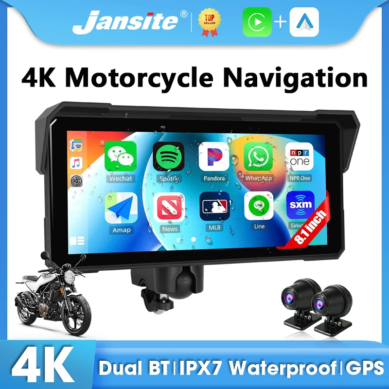 Portable 8.1 inch Motorcycle Display 4K DVR GPS Navigation Wireless Carplay Android Auto Moto Recorder Monitor IPX7 Waterproof
Portable 8.1 inch Motorcycle Display 4K DVR GPS Navigation Wireless Carplay Android Auto Moto Recorder Monitor IPX7 Waterproof