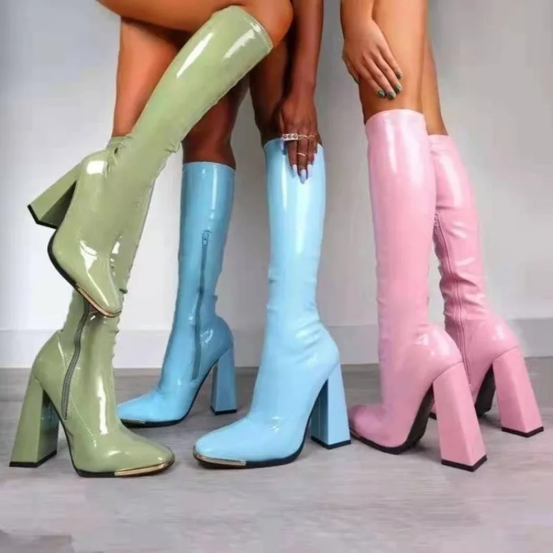 Women's Boots Square Heel Knee-High Classic Square Toe Boots Women PU Leather Zip Boots Party Dress Dance Shoes Women High Heels
Women's Boots Square Heel Knee-High Classic Square Toe Boots Women PU Leather Zip Boots Party Dress Dance Shoes Women High Heels