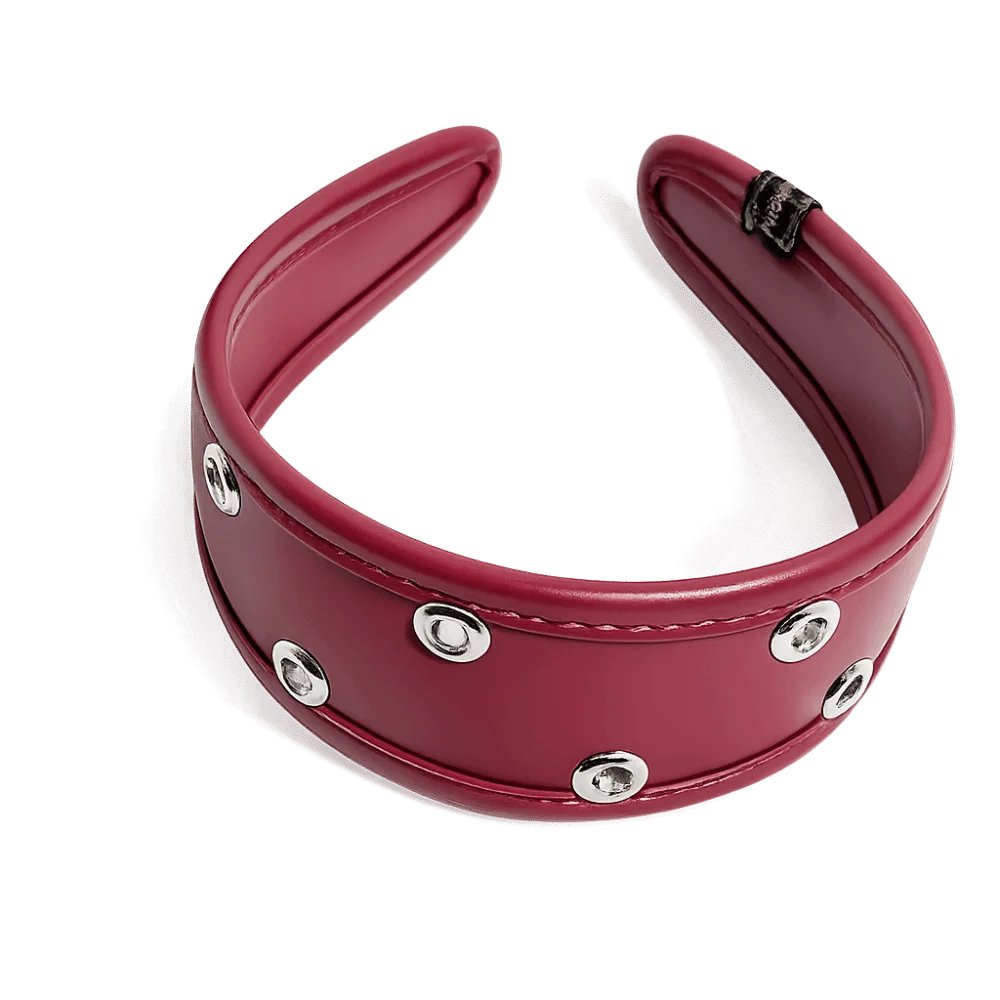 Punk Leather Headband Wide Hair Accessory Metal Rivets Headwear Versatile Black and Red Hollow Ring Hair Hoop Urban
Punk Leather Headband Wide Hair Accessory Metal Rivets Headwear Versatile Black and Red Hollow Ring Hair Hoop Urban