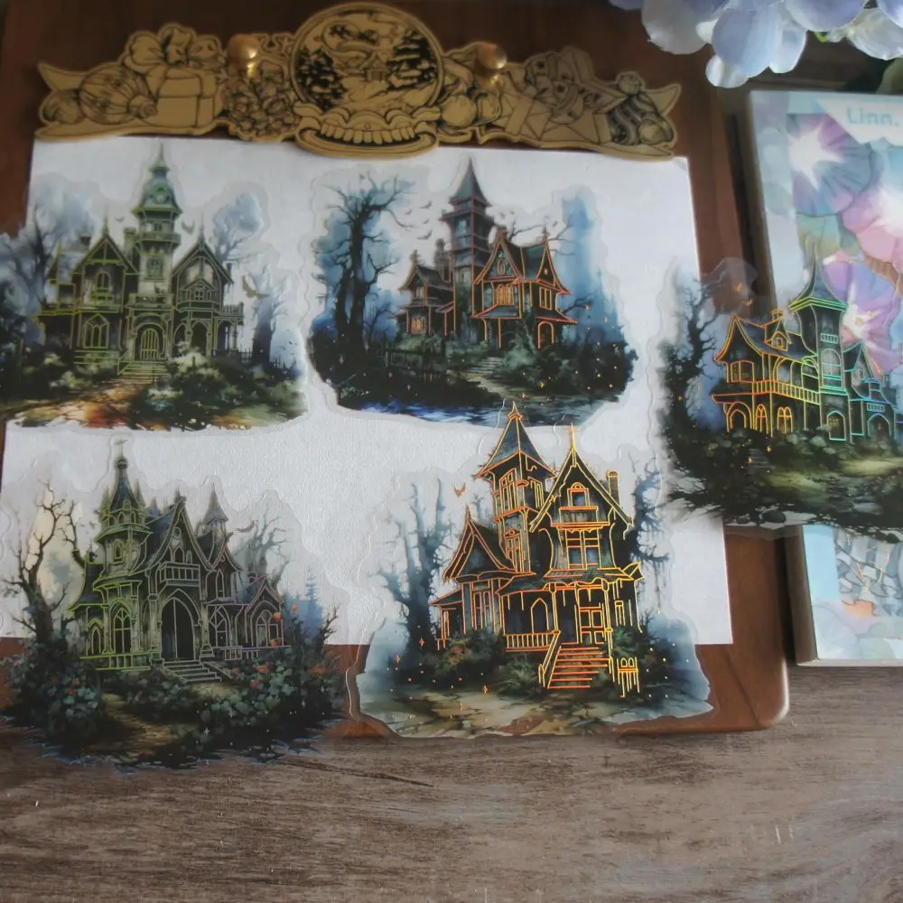 5pcs Big Size Gold Line Horror Novel Abandoned Cottage Style PVC Transparent Sticker Scrapbooking DIY Gift Decoration Tag
5pcs Big Size Gold Line Horror Novel Abandoned Cottage Style PVC Transparent Sticker Scrapbooking DIY Gift Decoration Tag