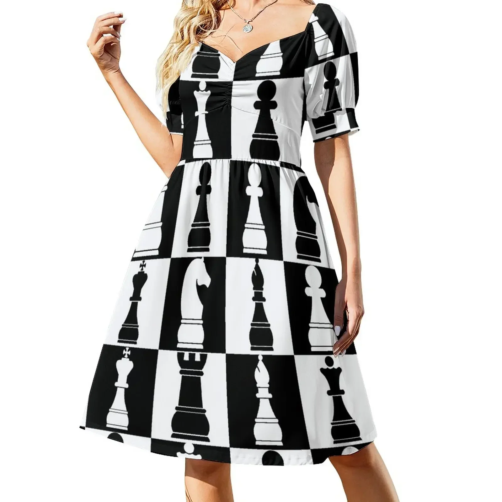 Black and White Chess Board Print Pattern Short-Sleeved Dress luxury dress dress summer 2025 women summer women's suit
Black and White Chess Board Print Pattern Short-Sleeved Dress luxury dress dress summer 2025 women summer women's suit