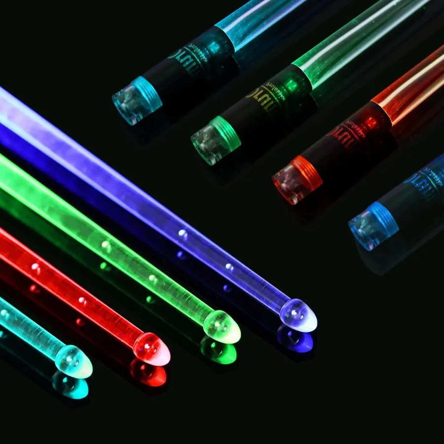 Перезаряжаемые светящиеся в темноте LED-палочки для барабанов, 15 цветов, 2 пары (4 шт.) для взрослых, аксессуары для ночных выступлений, перкуссионные принадлежности
Перезаряжаемые светящиеся в темноте LED-палочки для барабанов, 15 цветов, 2 пары (4 шт.) для взрослых, аксессуары для ночных выступлений, перкуссионные принадлежности
