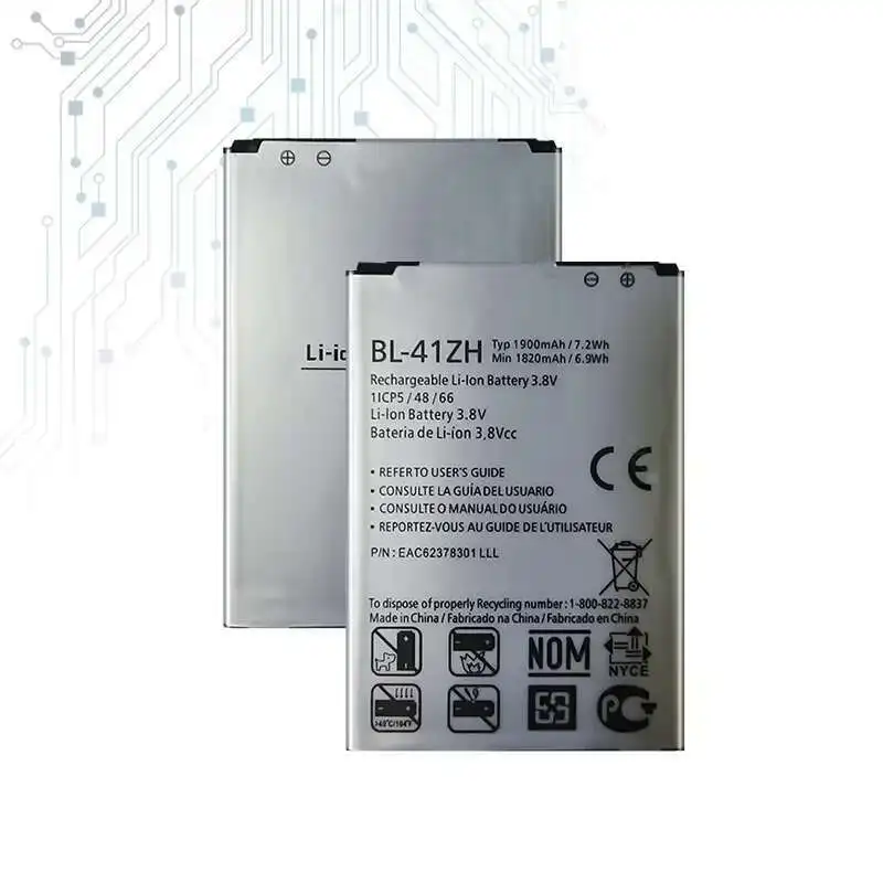 BL-41ZH For LG Leon H340 H345 MS345 H343 Risio C40 L50 D213N Tribute 2 LS665 BL 41ZH Long-Lasting Mobile Phone Battery 1900mAh
BL-41ZH For LG Leon H340 H345 MS345 H343 Risio C40 L50 D213N Tribute 2 LS665 BL 41ZH Long-Lasting Mobile Phone Battery 1900mAh