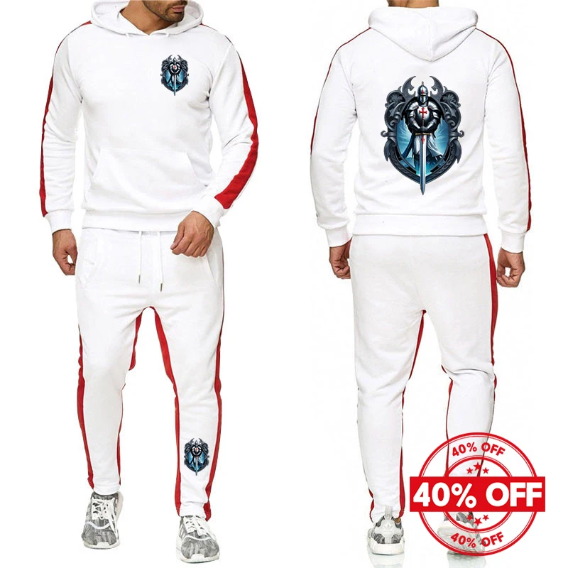 2025 Spring Autumn Knights Templar Pattern Print Men's Fashion Long Sleeve Hooded Tracksuit Hoodies+Sweatpants Solid Color Sets
2025 Spring Autumn Knights Templar Pattern Print Men's Fashion Long Sleeve Hooded Tracksuit Hoodies+Sweatpants Solid Color Sets
