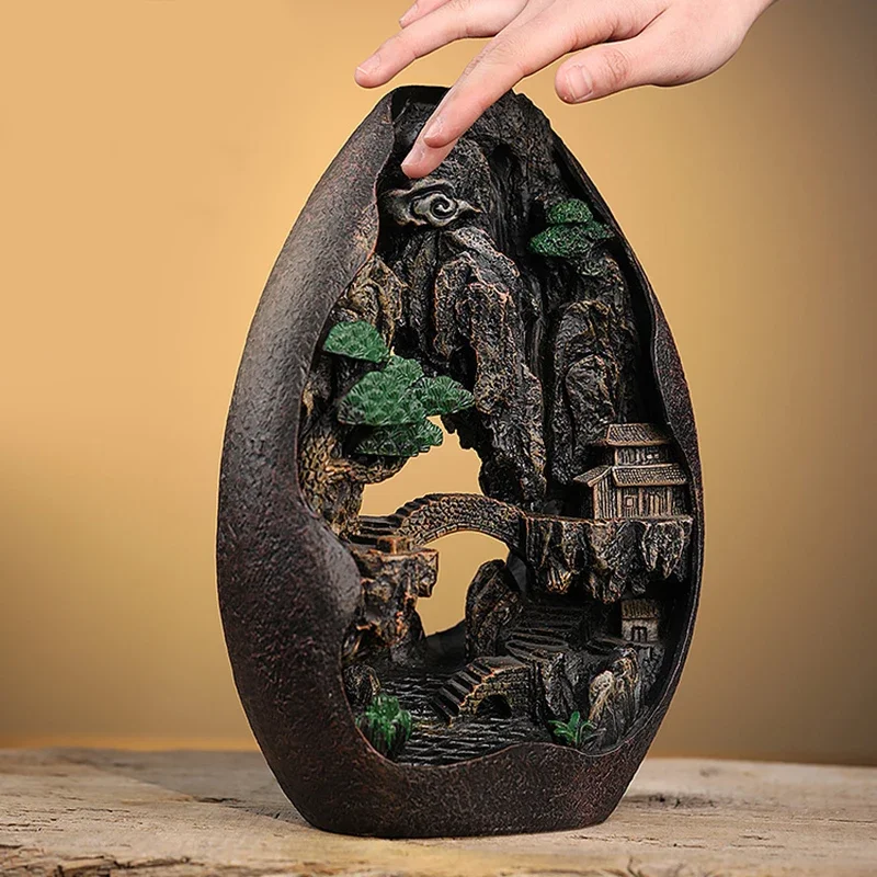 Zen Mountain Waterfall Backflow Incense Burner Stacked Rockery Aroma Landscape Agarwood Smoke Art Chinese Tea Table Decor
Zen Mountain Waterfall Backflow Incense Burner Stacked Rockery Aroma Landscape Agarwood Smoke Art Chinese Tea Table Decor
