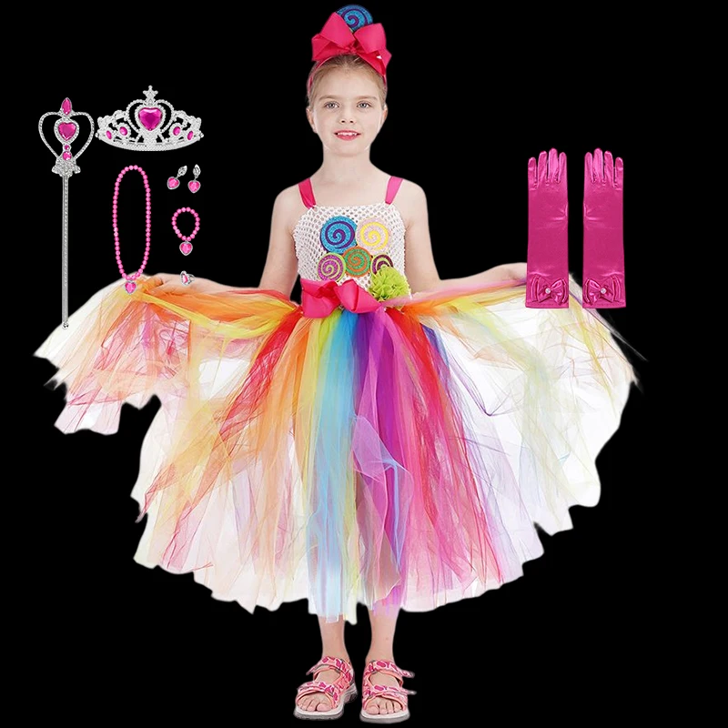 Girls Rainbow Candy Dress Kids Light Up Lollipop Wand Carnival Baby Girl Costumes Summer Clothing Children Birthday Party Gown
Girls Rainbow Candy Dress Kids Light Up Lollipop Wand Carnival Baby Girl Costumes Summer Clothing Children Birthday Party Gown