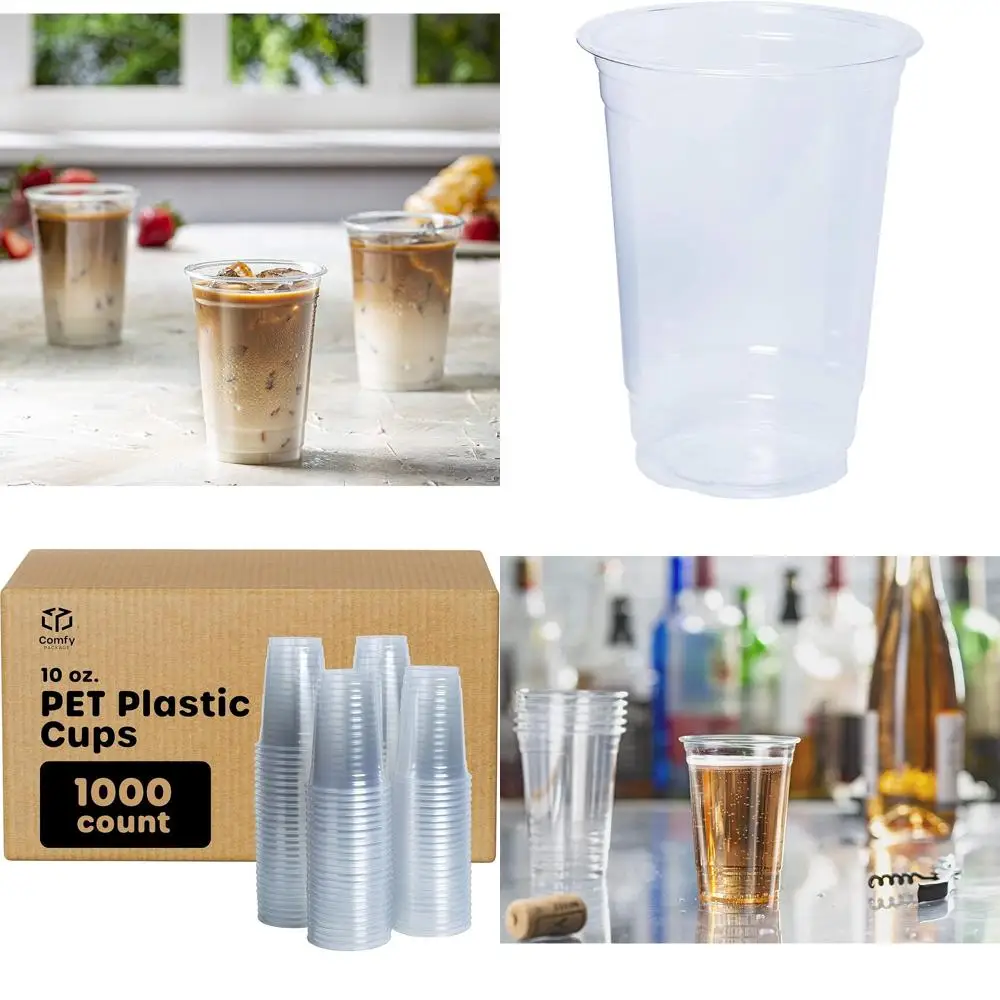 Упаковка из 1000 прозрачных пластиковых стаканов PET объемом 10 унций для напитков, смузи и использования на вечеринках
Упаковка из 1000 прозрачных пластиковых стаканов PET объемом 10 унций для напитков, смузи и использования на вечеринках
