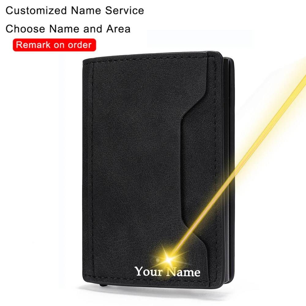 Customized Name Card Holder Men Gift Wallet Rfid Aluminium Card Holder Leather Minimalist Wallet Personalized Carteira Masculina
Customized Name Card Holder Men Gift Wallet Rfid Aluminium Card Holder Leather Minimalist Wallet Personalized Carteira Masculina