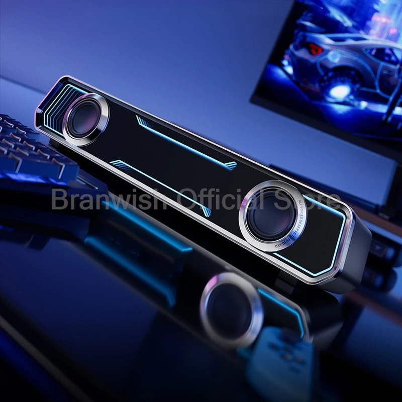 Gaming Soundbar Dual 52mm Full Range Speakers With RGB Lighting 10W Powerful Bass Audio Bluetooth Speaker USB 7.1 Channel For PC
Gaming Soundbar Dual 52mm Full Range Speakers With RGB Lighting 10W Powerful Bass Audio Bluetooth Speaker USB 7.1 Channel For PC