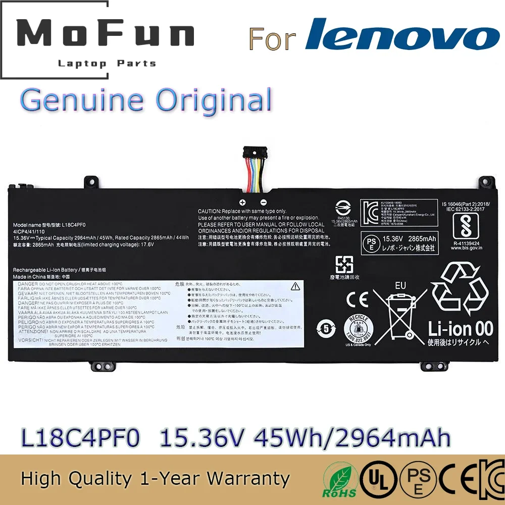Brand New Original L18C4PF0 15.36V 45Wh Laptop Battery for Lenovo ThinkBook 13s-IWL 13s-IML 14s-IWL 14s-IML L18M4PF0 etc.
Brand New Original L18C4PF0 15.36V 45Wh Laptop Battery for Lenovo ThinkBook 13s-IWL 13s-IML 14s-IWL 14s-IML L18M4PF0 etc.