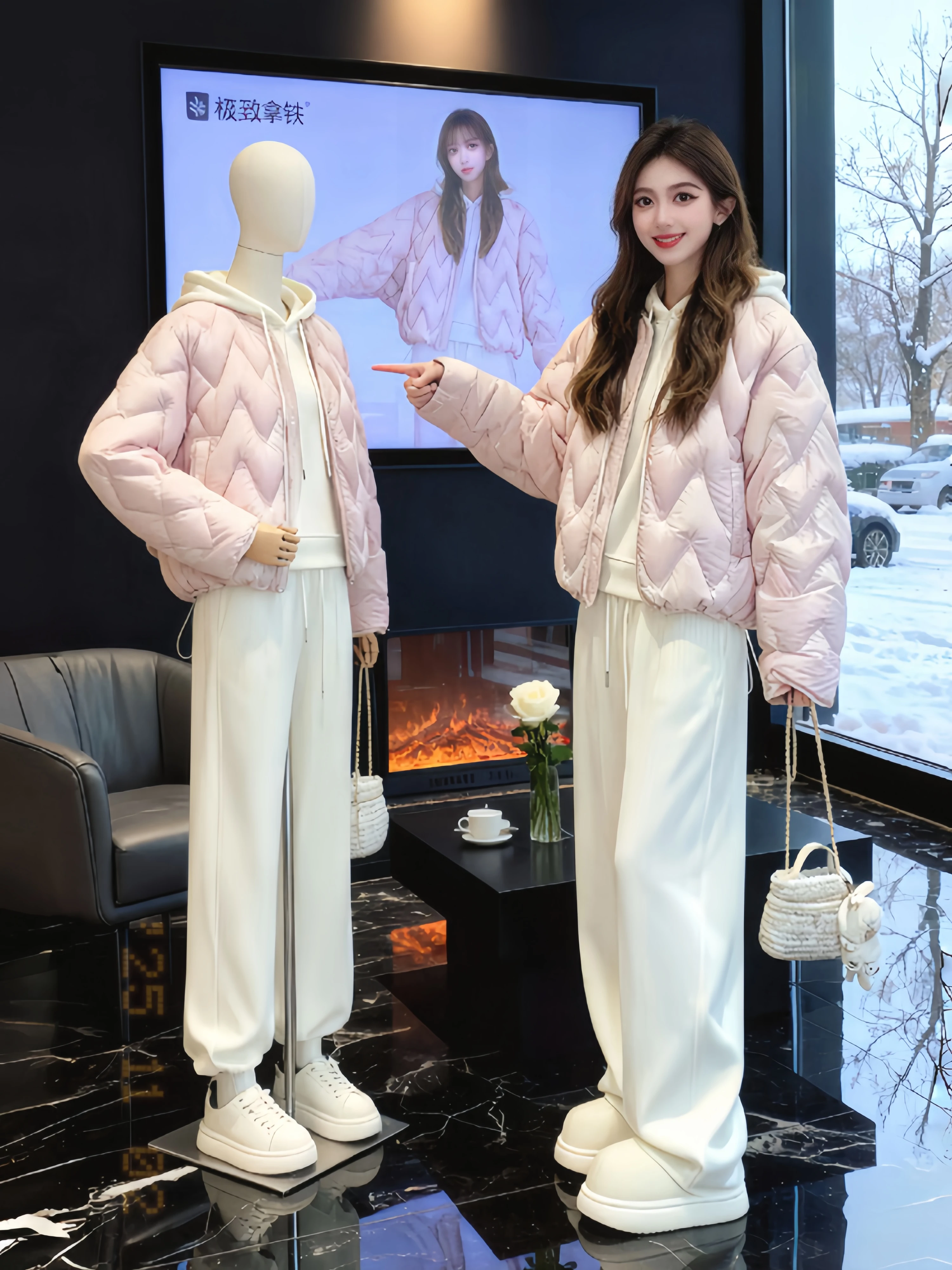 Korean Style Women's Winter Fashion Set Unique down Cotton Jacket Hoodie Pants High Waist Breathable Medium Thickened Clothing
Korean Style Women's Winter Fashion Set Unique down Cotton Jacket Hoodie Pants High Waist Breathable Medium Thickened Clothing