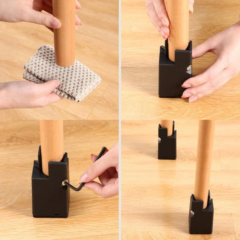 4Pcs Adjustable Furniture Chair Feet Risers with Screw Clamp Heavy Duty Chair Sofa Table Raiser Chair Foot Protections Pad
4Pcs Adjustable Furniture Chair Feet Risers with Screw Clamp Heavy Duty Chair Sofa Table Raiser Chair Foot Protections Pad