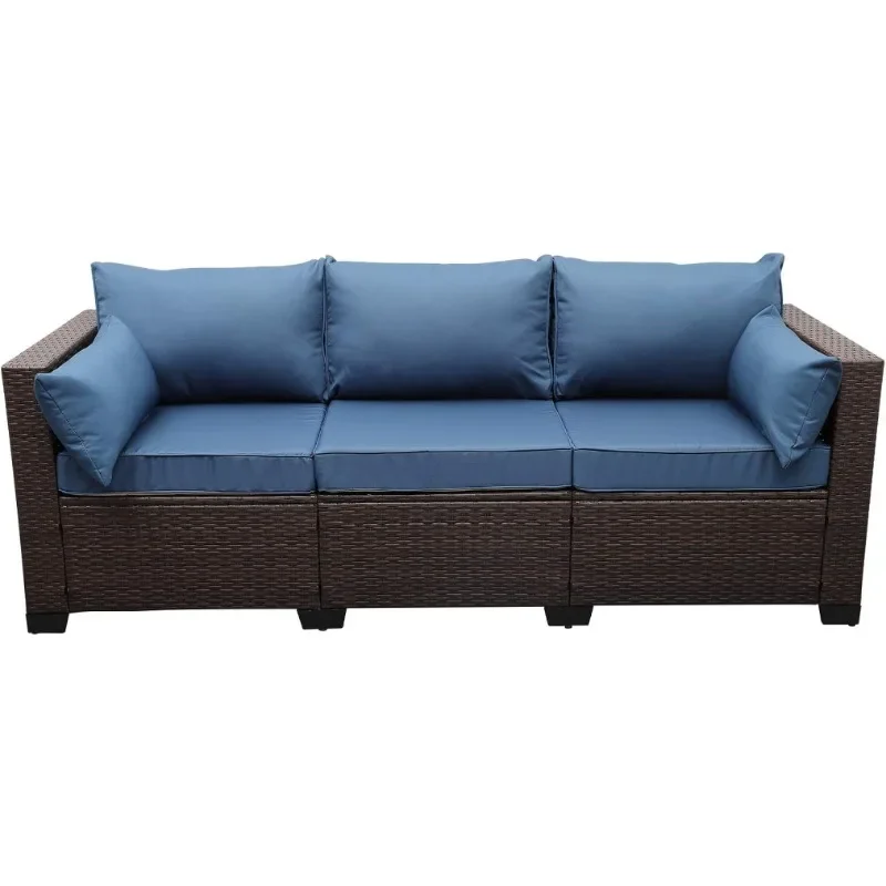 Rattaner 3-Seat Patio Wicker Sofa, Outdoor Rattan Couch Furniture Steel Frame with Furniture Cover and Deep Seat High Back
Rattaner 3-Seat Patio Wicker Sofa, Outdoor Rattan Couch Furniture Steel Frame with Furniture Cover and Deep Seat High Back