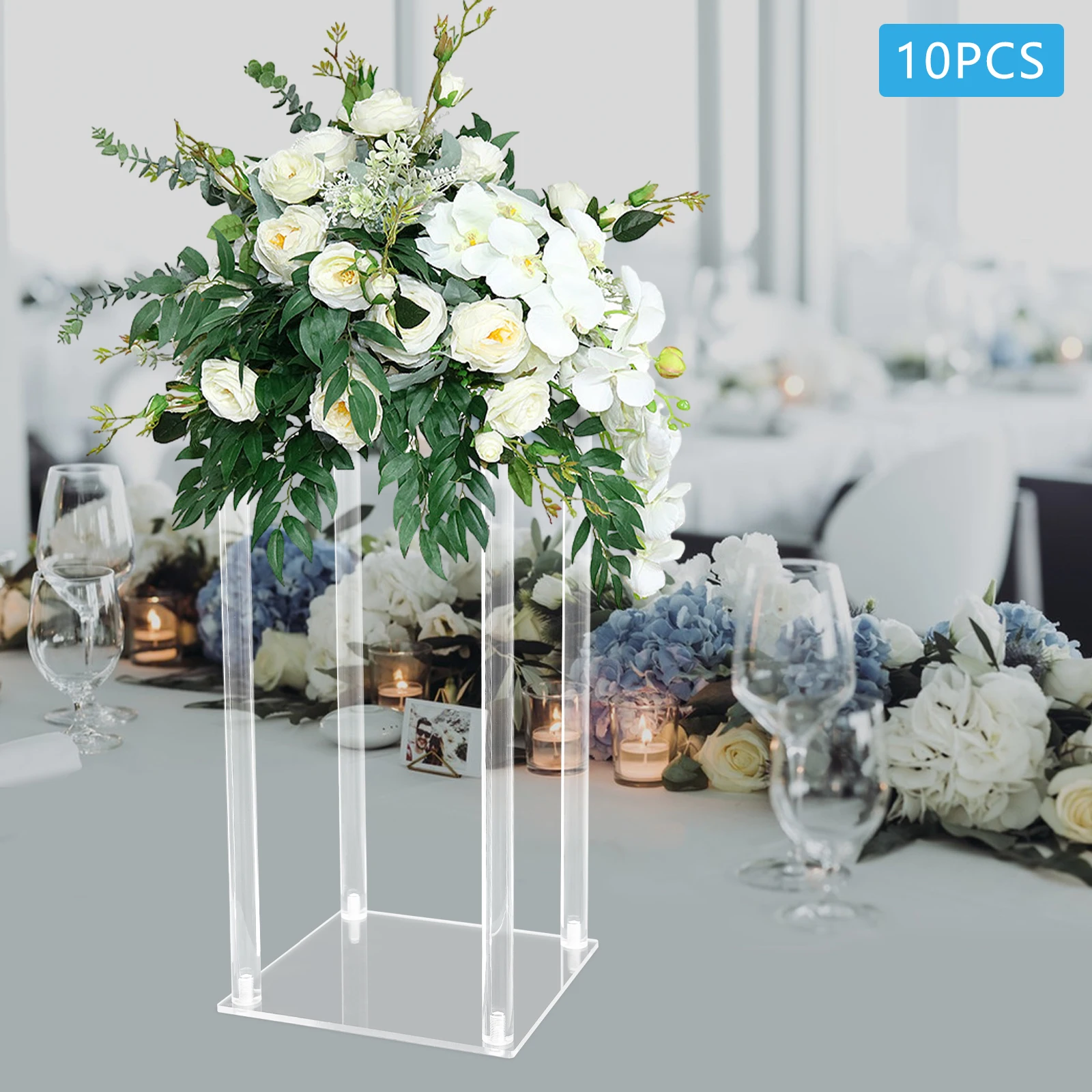 10Pcs Clear Acrylic Wedding Planter Rectangular Column Centerpiece for Wedding, Birthday Party, Engagement
10Pcs Clear Acrylic Wedding Planter Rectangular Column Centerpiece for Wedding, Birthday Party, Engagement