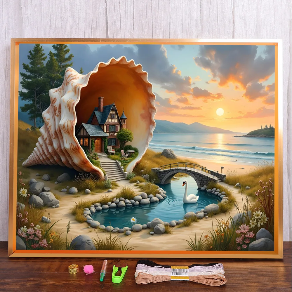 Seaside Scenery Printed Fabric 11CT Cross-Stitch Full Kit Embroidery Handiwork Hobby Handicraft Sewing Magic Design Home Decor
Seaside Scenery Printed Fabric 11CT Cross-Stitch Full Kit Embroidery Handiwork Hobby Handicraft Sewing Magic Design Home Decor